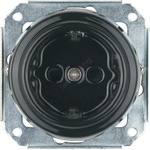 Reblig - Ретро порцеланова стенна розетка без рамка SCHUKO 250V/16A черна (RG0218)