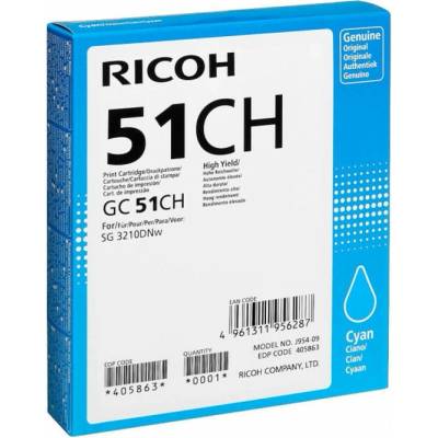 Ricoh Тонер касета за Ricoh SG 3210 DNw - Cyan - 405863 - Ricoh GC51CH, Заб. : 2500к (405863)