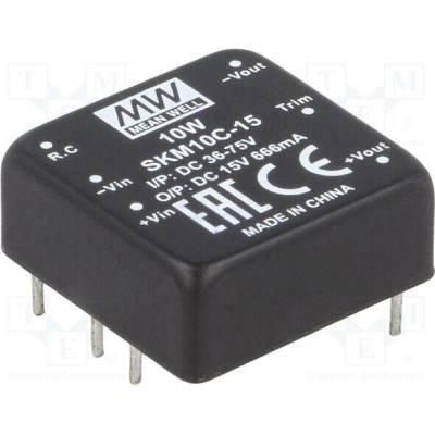 MEAN WELL SKM10C-15 Měnič: DC/DC; 10W; Uvst: 36÷75VDC; Uvýst: 15VDC; Ivýst: 666mA; DIP