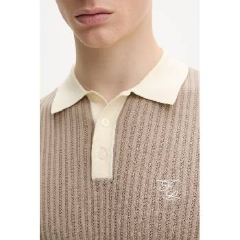 Filling Pieces Памучна тениска с яка Filling Pieces Fine Knit Polo (422570500127)