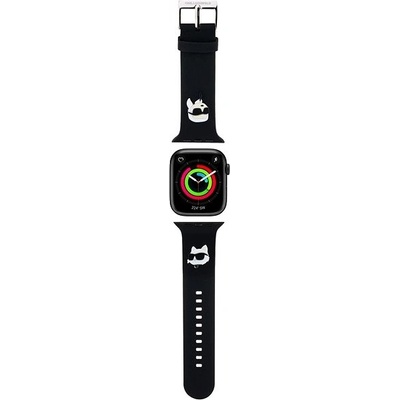 Karl Lagerfeld Karl and Choupette Head NFT Řemínek pro Apple Watch 42/44/45/49 Black KLAWLSLKCNK