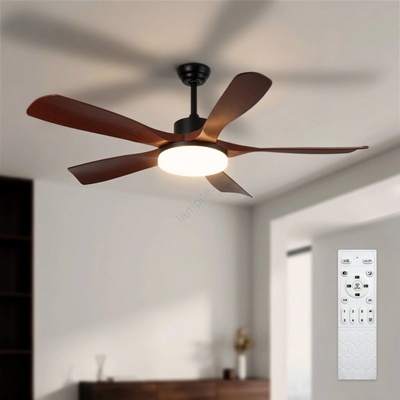 Brilagi - Димируем таванен вентилатор LED/34W/230V 132 cm черен/кафяв +дистанционно управление (BG4003)