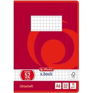 Herlitz A6 32 листа кариран червен тефтер 00413633 (00413633)