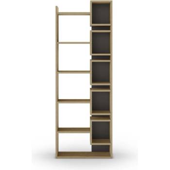Marckeric Етажерка за книги в дъбов декор в черен и естествен цвят 60x168, 5 cm Eladi - Marckeric (17226)