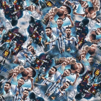 Teplákovina digital - Futbalové hviezdy - Modro sivá