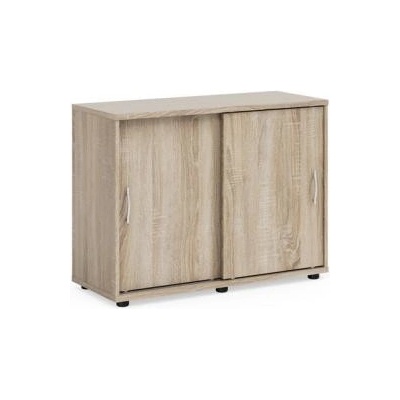 Economy Policová skriňa BASIC, posuvné dvere bez zámku, 100x40x75,3cm, dub Somona