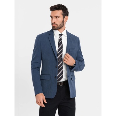 Ombre Elegant men's SLIM FIT jacket with rayon dark blue modrá – Zboží Dáma
