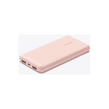 Apple Belkin BOOST CHARGE (10000 mAH) Power Bank with USB-C 15W - Dual USB-A - 15cm USB-A to C Cable - Pink (BPB011btRG)