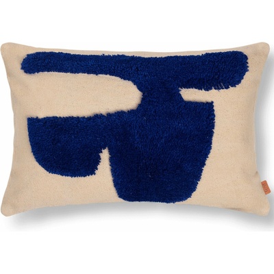 ferm LIVING Dekoračný vankúš LAY modrá bavlna / vlna 60x40