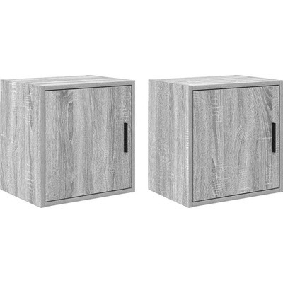 vidaXL гараж стена шкафове, 2 бр, сив сонома, инженерно дърво (860636)
