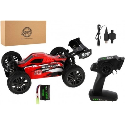 Teddies Plyšové autíčko RC Buggy Bonzai Jubatus off-road 30cm plastové červené 2,4GHz
