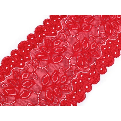 Prima-obchod Elastická krajka / vsadka / běhoun šíře 16 cm, barva 5 červená – Zbozi.Blesk.cz