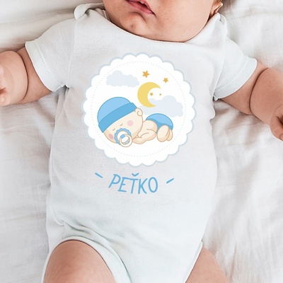 Detské body s potlačou Sladké sny Biela