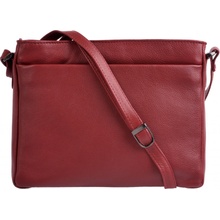 New Bags kožená kabelka přes rameno LB-206 tmavě červená