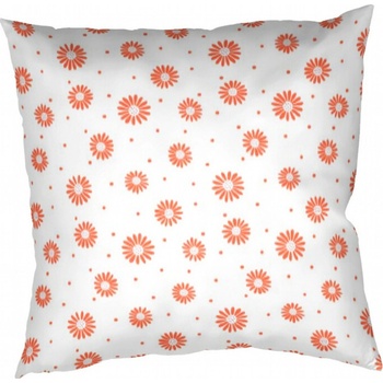 Dadka krep Anežka lososová na bielom 40 x 40 cm