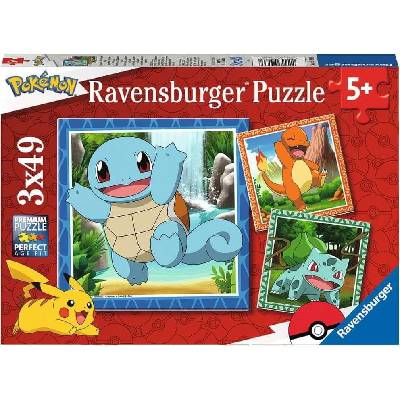 RAVENSBURGER Vypusťte Pokémony 3x49 dílků