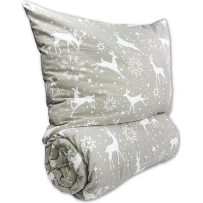 Brotex flanel obliečky Escama grey 140x200 70x90