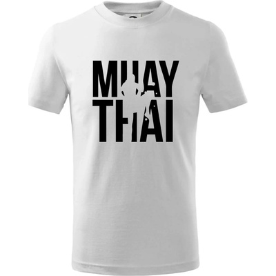 Nápis Muay Thai tričko detské biela