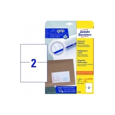 Etikety univerzálne 210x148mm Avery A4 25+5 hárkov