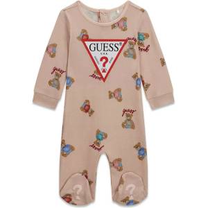 Guess Бебешки гащеризон с мечета Guess Bear - Розов меланж