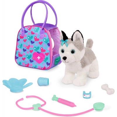 Pucci Pups Husky v kabelke s veterinárskou sadou