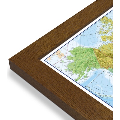 Maps International Severní Amerika - nástěnná politická mapa 100 x 120 cm Varianta: mapa v dřevěném rámu, Provedení: Pegi tmavý ořech