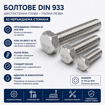 Argip Болт DIN 933 M8 A2-70 неръждаем M8x20 (SSDa08020-6)
