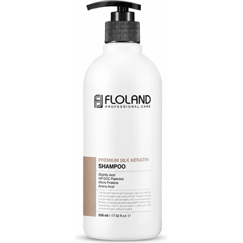 FLOLAND Премиум шампоан с коприна и кератин Floland Premium Silk Keratin Shampoo 530 ml