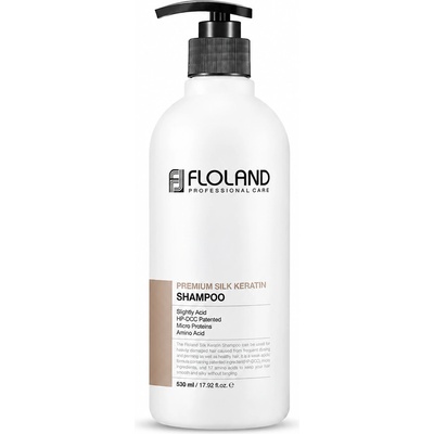 FLOLAND Премиум шампоан с коприна и кератин Floland Premium Silk Keratin Shampoo 530 ml