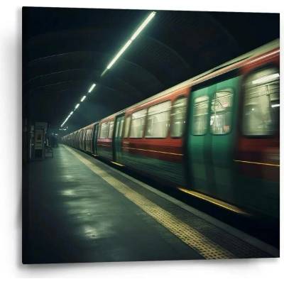 Sablio Obraz Metro v tmavé stanici - 50x50 cm