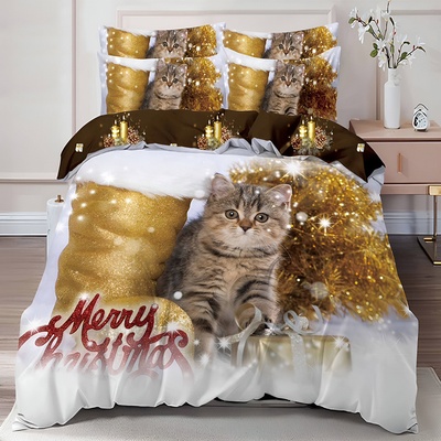 EmonaMall Двулицево коледно спално бельо (реално изображение) EmonaMall, 6 части - Модел S17122 (S17122-6666d5)