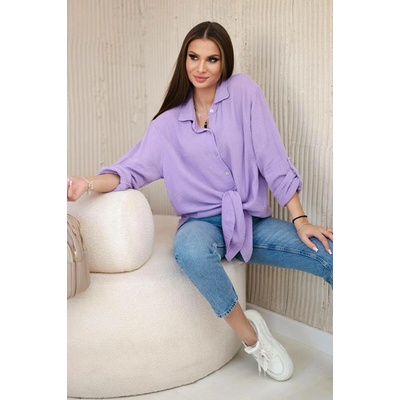 Fashionweek dámská mušelínová košile z bavlny K208 Lila