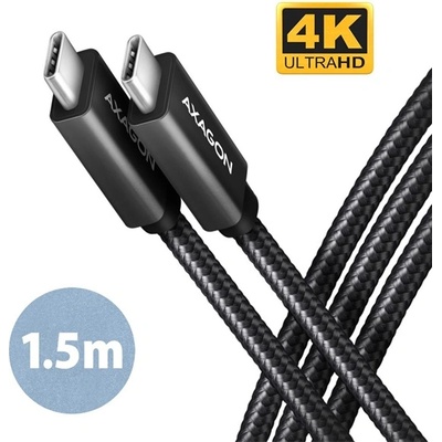 AXAGON BUCM32-CM15AB 1, 5 м черен кабел Type-C за данни и зареждане (BUCM32-CM15AB)