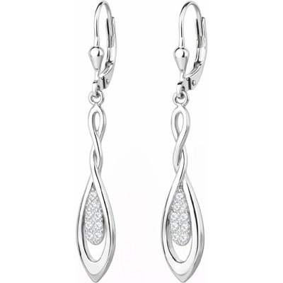 GRACE Silver Jewellery Stříbrné visací náušnice se zirkony Chloé stříbro 925/1000 E-1517-MHT-7819/354 Stříbrná