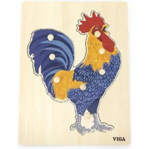 Viga Toys Монтесори образователен пъзел Viga - Петел (44610) - ozone