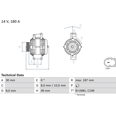 Alternátor BOSCH 0 986 048 820