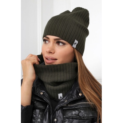 Fashionweek dámská čepice a šála cashmere touch S2204 Khaki