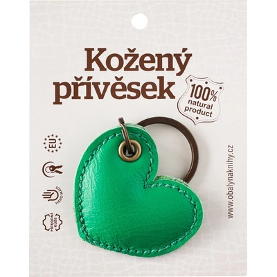 Přívěsek na klíče Srdce Zelená