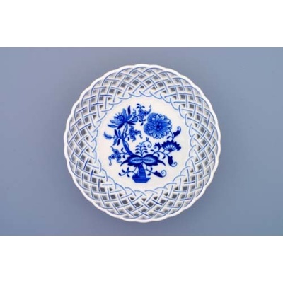 Český porcelán Dubí Mísa kulatá prolamovaná 10356 Cibulák 18 cm