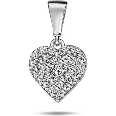 Lillian Vassago Přívěsek srdce se zářivými zirkony, bílé zlato LLV98 GP069W
