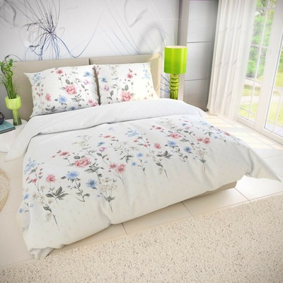 Kvalitex bavlna obliečky Delux Lúka ružová 200x200 2x70x90