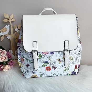 Image 1 of Дамска Кожена раница Бяла Модел-1142