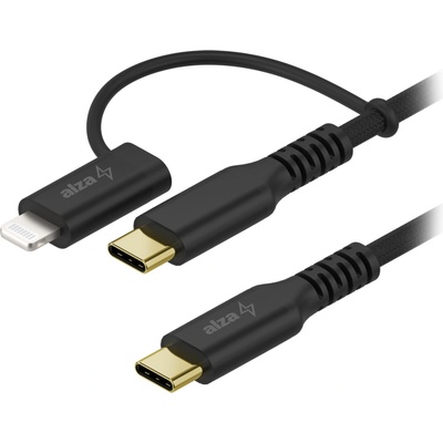 AlzaPower PW-CBTCMFI012B USB-C to USB-C/Lightning MFi 60 W 1,2m černý
