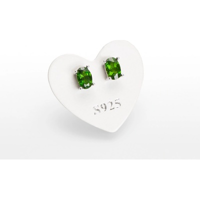 SVĚT KAMENŮ s.r.o. Stříbrné náušnice fazetovaný diopsid ovál 00250528