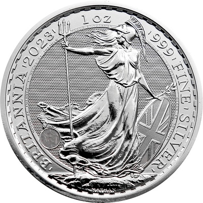 Strieborná investičná minca Britannia Kráľ Karol III. - Korunovácia 2023 1 Oz