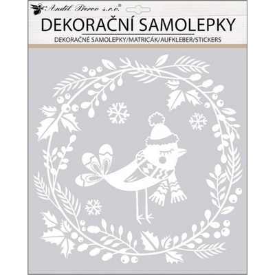 Anděl Samolepka vtáčik s glitrami