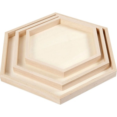 Dřevěný rám – hexagon Velikost rámu: 26cm (v nejširším bodě)