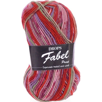 Příze DROPS Fabel Print 911 - veselá lila