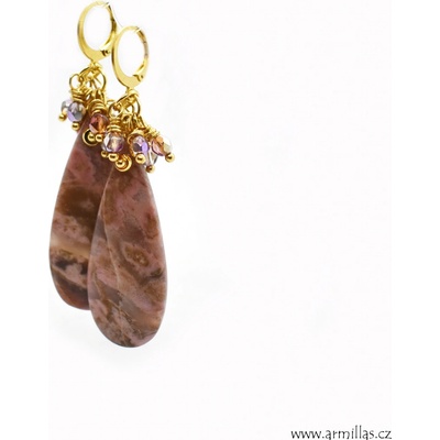 Armillas Boho náušnice s rohonitem NA251010