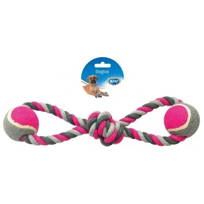Duvoplus играчка за куче, въже за дърпане с възел и 2 тенис топки 38 см, 1 брой, Белгия - 4705048